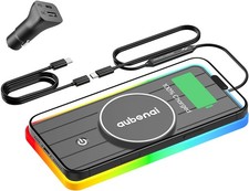 Magnetic Wireless Car Charger Pad, 15W RGB Fast Wireless Charging Pad