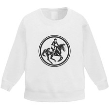 'Equestrian Rider with Horse in Circle Frame' Kid's Sweatshirt (KW048873)