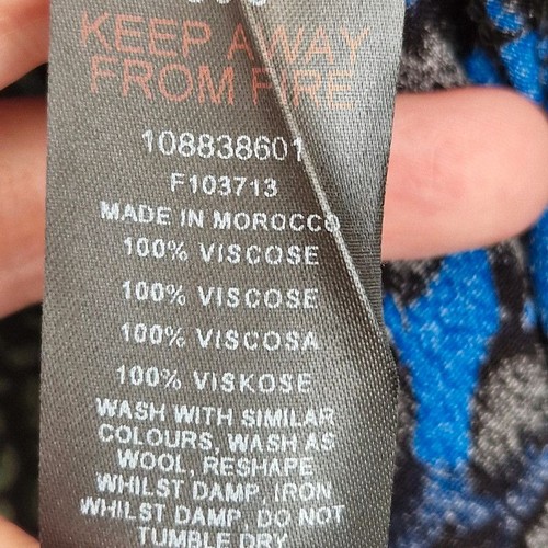 Topshop Tall Mixed Print Maxi Dress 12 Star Blue Green - Picture 6 of 8