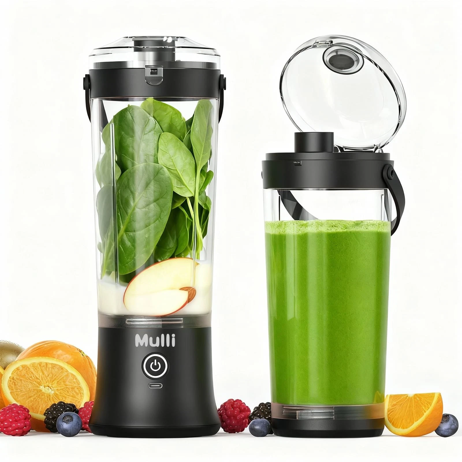 Upgraded Personal Blender,17oz Portable Blender for Shakes & Smoothies, USB-C...