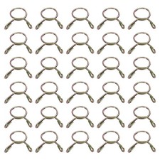 30Pcs 9mm ID 10.4mm OD Fuel Line Hose Clips 65Mn Spring Clips Clamps Gold