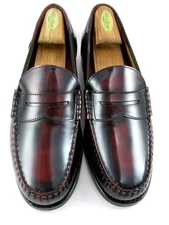 Allen Edmonds "NEWMAN" Men's Leather Penny Loafer 10 D Antique Burgundy(674N)