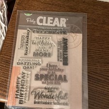 Hero Arts Previously Owned Poly Clear Stamp Set. Many Birthday Messages.CL611.