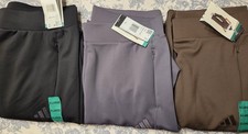 Adidas Women's Lot of 3 Wide Leg Active Pants Side Zip. XL BLACK BROWN GRAY NWT