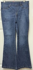 SPANX Flare Jeans Women's Petite Large Pull On Stretch Shaping Denim Midnight