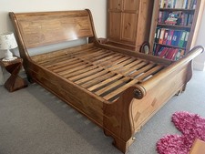 Solid Mango Wood Sleigh Bed – Barker & Stonehouse Queen Size Stunning Delivery