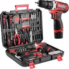 138 Pcs Tool Set with 12V Cordless Drill –Power Hand Tool Kit with Magnetic Dril