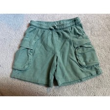 Zara Kids Boys Sage Green Knit Cargo Shorts Size 4-5 Years 110cm Elastic Waist