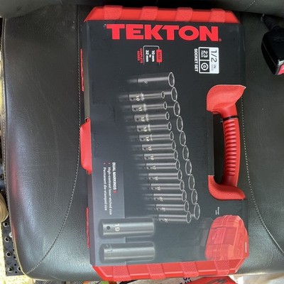 TEKTON 1/2 Inch Drive Deep 6-Point Impact Socket Set, 23-Piece 10-32 mm SID92330