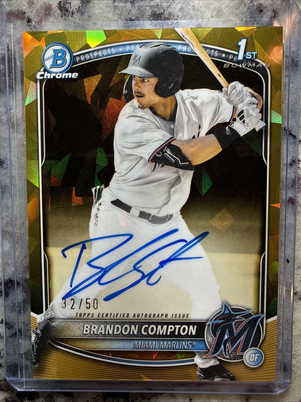 2025 Bowman Draft Sapphire Brandon Compton 1st Gold Autograph /50!