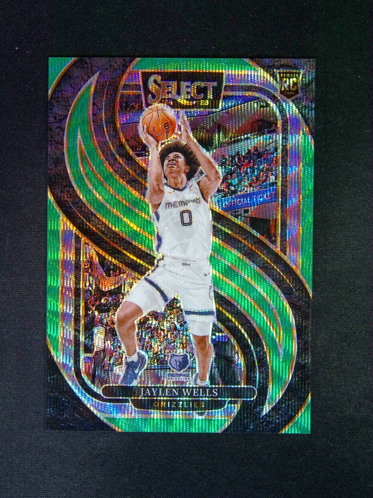2024-25 Panini Select Jaylen Wells #188 RC Rookie Premier Green Wave /50