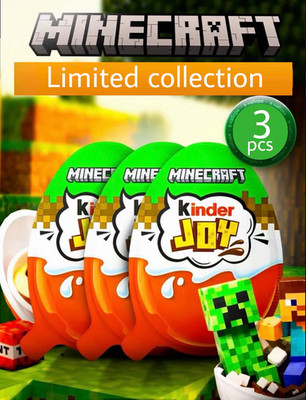 Kinder Joy Minecraft Limited Edition Surprise Egg Chocolate With Collectible Toy