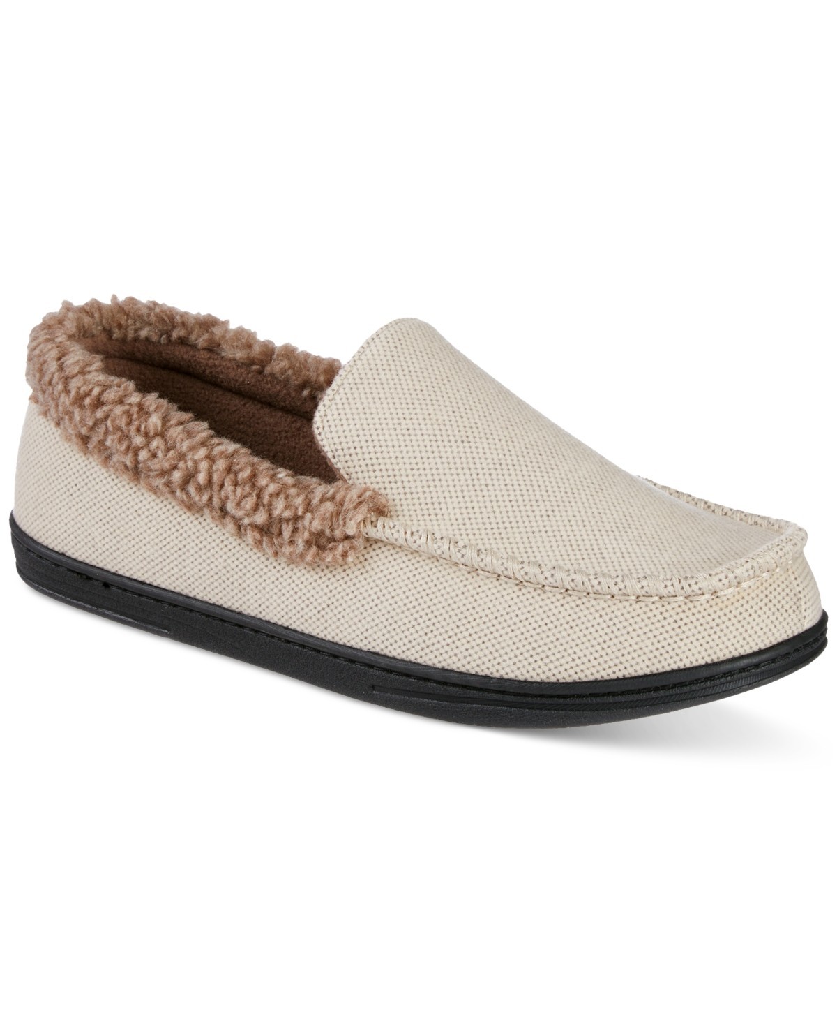 Isotoner Mens Brushed Knit or Plaid Lewis Moccasin Slipper Stone Large95-105 4890₽