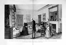 Old Antique Print 1882 Queen Wolseley Beatrice Connaught Balmoral Castle 19th