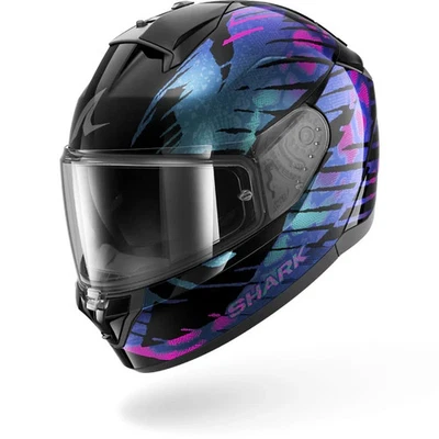 Casque Intégral Shark Ridill 2 Reptilia Kvx Noir Violet Glitter Taille XS S M L - Photo 1/4