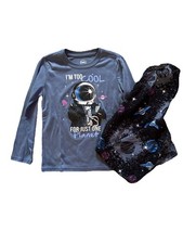 Astronaut Boys Pajama Set Size 6/7 Long Sleeve Pants Winter Warm Used Goodcondit