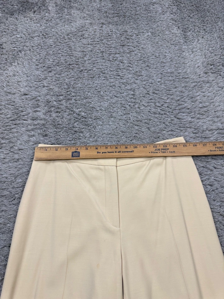 Pantalones Agnona Mujer 46 US 10 Beige Lana Tiro Alto Pierna Ultra Ancha Palazzo Pantalones Foto 4 de 4