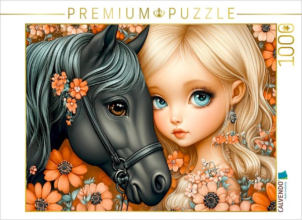 Calvendo Puzzle Girl With Pony | 1000 Pieces, Finished Size 25.2 × 18.9 In (64 ×-image