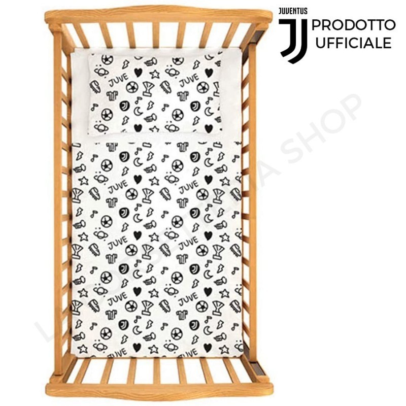 Completo culla lettino baby Juventus 100% cotone con logo Prodotto Ufficiale foto 3