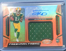 Panini 2023 Certified Freshman Fabric #FFMS-19 Jayden Reed Mirror Orange Rookie…
