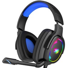 Gaming Headset for PC/PS4/PS5/Xbox One/Switch with Noise Canceling Flexible Mic