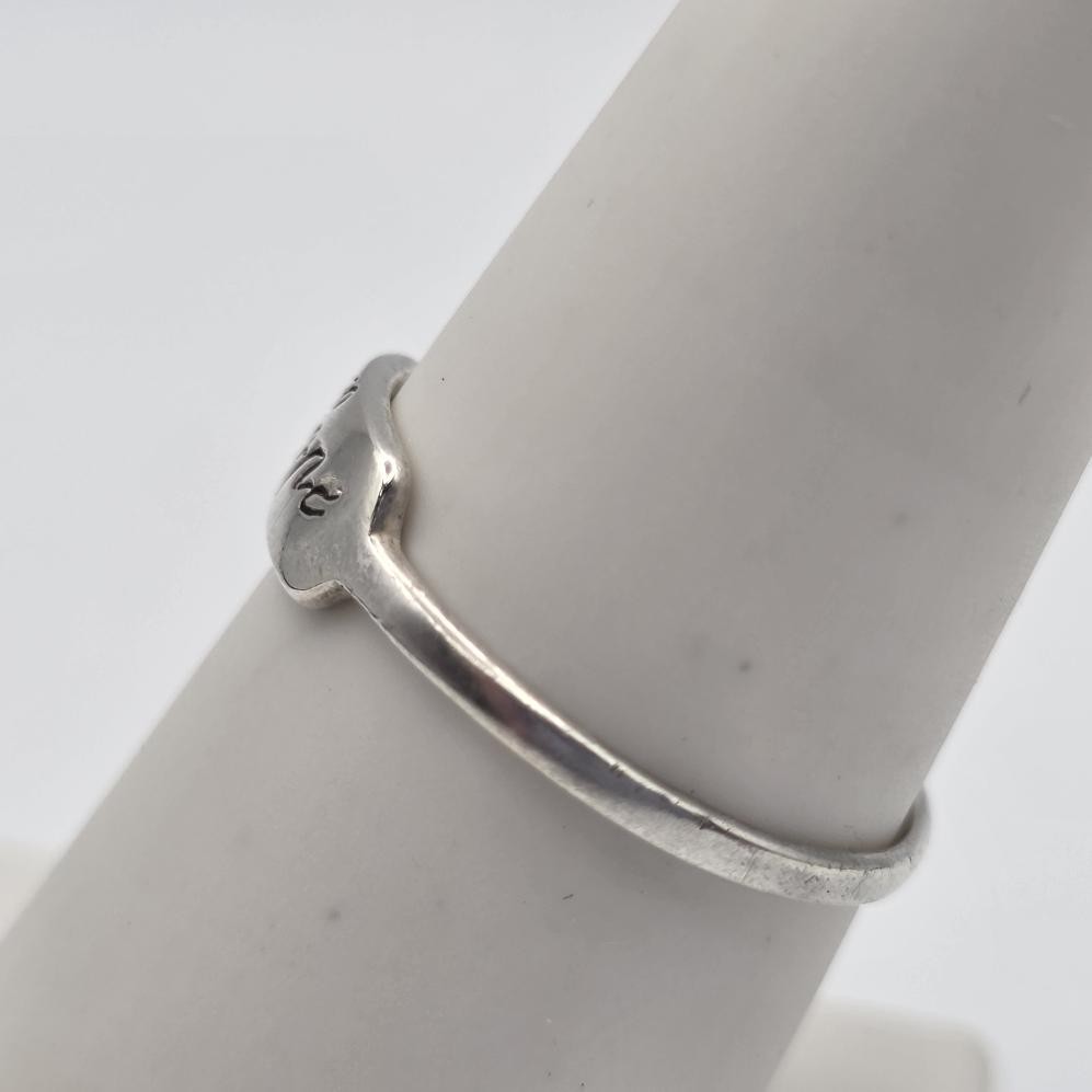 925 Sterling Silver HOPE Cursive Script Signet Ri… - image 6