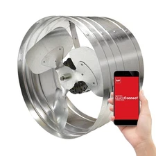1450 CFM Silver Quick Connect Gable Mount Attic Fan