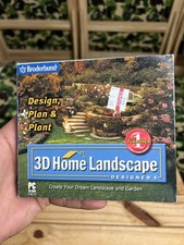 New Broderbund 3D Home Landscape Designs PC CD-ROM Software Windows 95 Microsoft