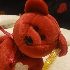 Rare - TY VALENTINA the BEAR BEANIE BABY - RETIRED W/TAG ERRORS