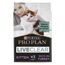 Purina Pro Plan LiveClear Turkey Highly Digestible Kitten Dry Cat Food 1.4kg NEW 22.46 per kilo