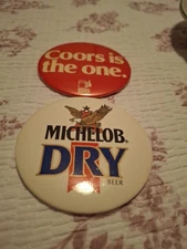 Vintage Beer Buttons Coors/Michelob 