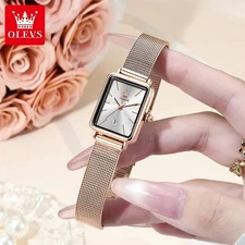 Ultra Thin Fashion Simple Square Auto Date Waterprorof Woman Watch