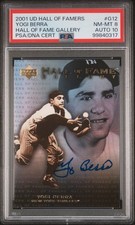 2001 UPPER DECK HALL OF FAMERS HALL OF FAME GALLERY YOGI BERRA PSA 8 DNA AUTO 10