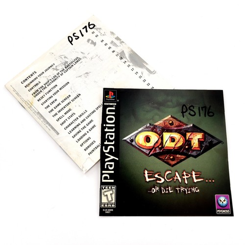 O.D.T. (Sony PlayStation 1, 1998) Complete Torn Manual Tested & Works - Picture 5 of 12