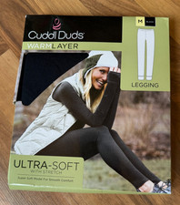 Women s Cuddl Duds Legging Warm Layers Bottoms Medium Black - New