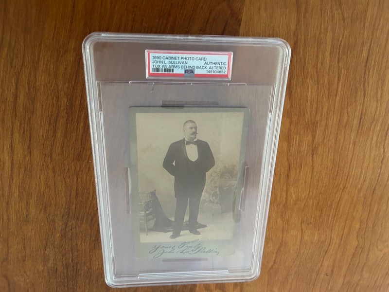 RARE VINTAGE ORIGINAL 1890's John L Sullivan Boxing CABINET CARD PSA VERY NICE