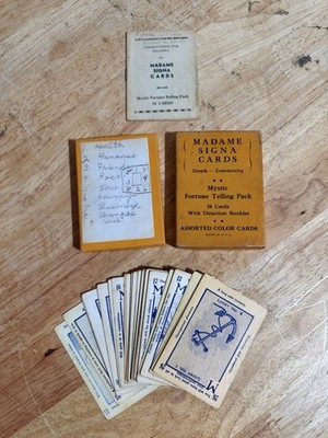 Madame Signa Cards Mystic Fortune Telling Pack c.1900's (36) Cards w/Directions