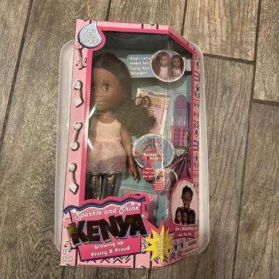 Sparkle Shine Kenya Doll Growing Up Pretty & Proud Magic Hair Curly to Straight