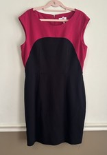 Calvin Klein Sleeveless Shift Dress Sz 12 LARGE  Pink Black Career Professional