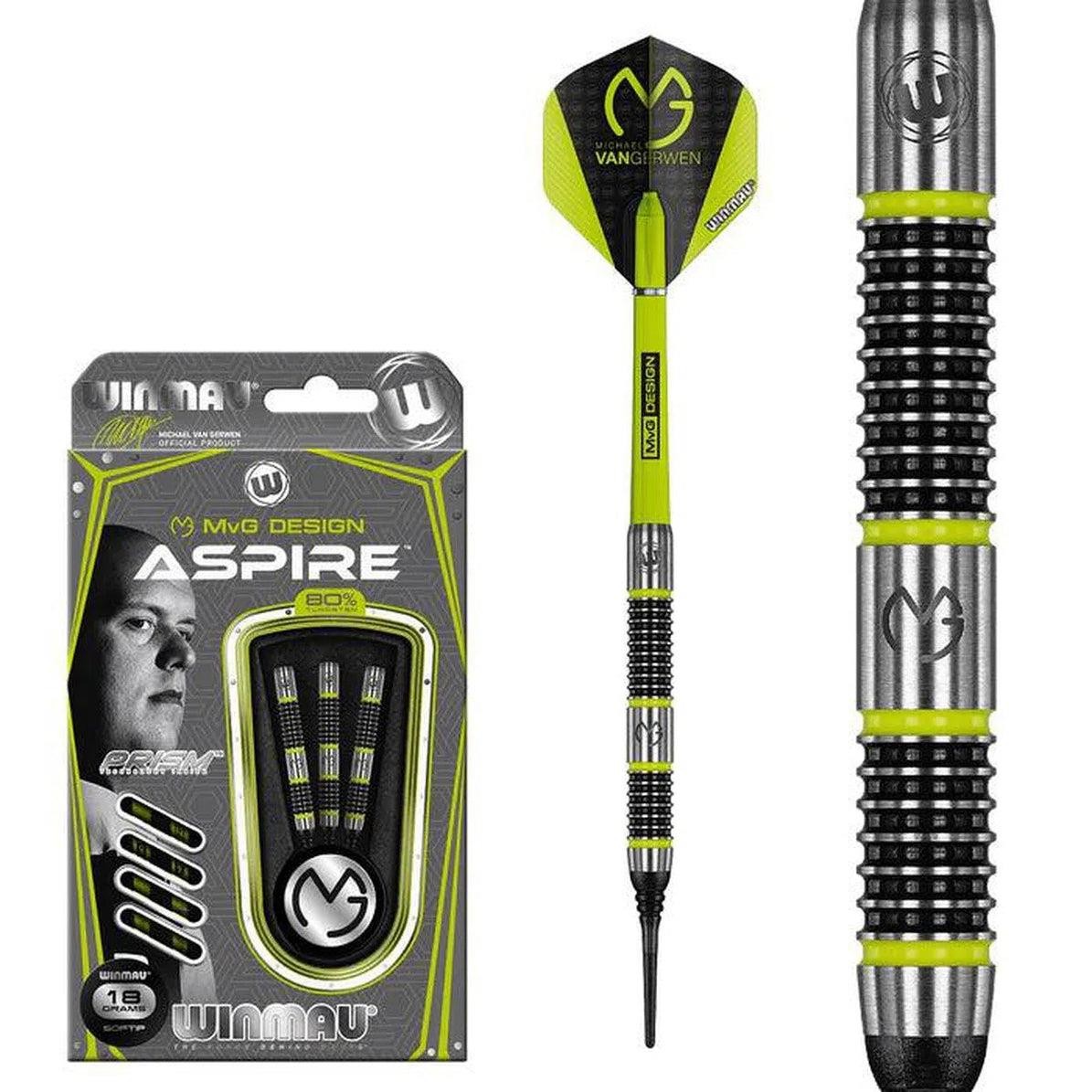 Winmau Michael van Gerwen MvG Aspire 80% Tungsten Soft Tip Darts - 20g