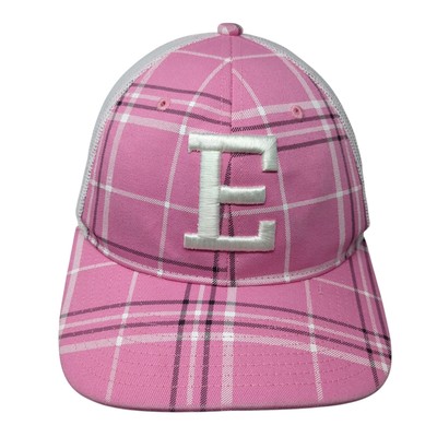 E Initial Snapback Trucker Cap Pink One Size Adjustable Mesh Back Richardson