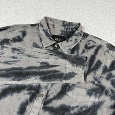 Rails Shirt Womens Large Black Grey Ingrid Raw Smoke Swirl Relax Stretch