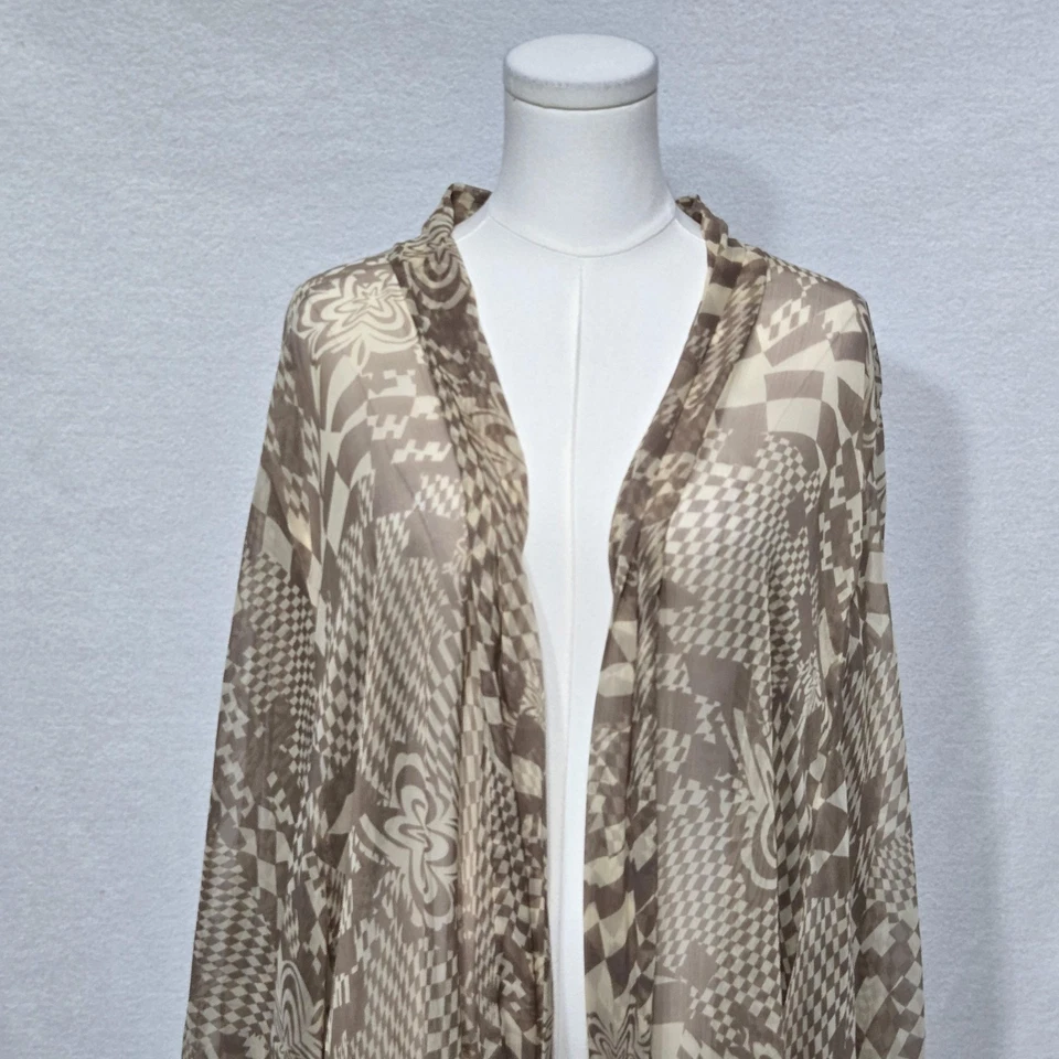 Free People Kimono Womens One Size Sheer Floral Tie Front Boho Festival Cover Up - Image 3 of 4