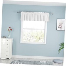 Valance Curtains 18 inches Long Linen Textured 54"W x 18"L Pack of 1 White