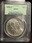 1885-O MORGAN Silver Dollar PCGS MS63 OGH Old Green Holder