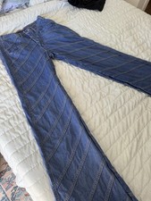 Vintage 70s Flare Jeans with Chevron Stitching Bell Bottom