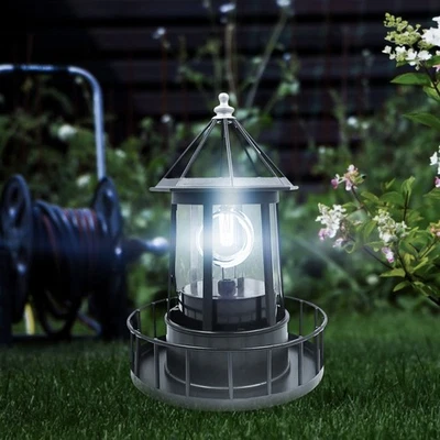 LED Solar Rotating Lighthouse Light – Outdoor Garden Decoration Lantern