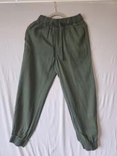 A new Day Jogger Pants Women's M Green Elastic Drawstring Waistband with Pockets