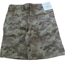Cat Jack Flat Front Military Print Stretch Adjustable Shorts Kids Size 7-NWT