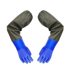 Long Pond Gloves, 68cm Heavy Duty Waterproof Length Rubber Gloves Reusable Extra